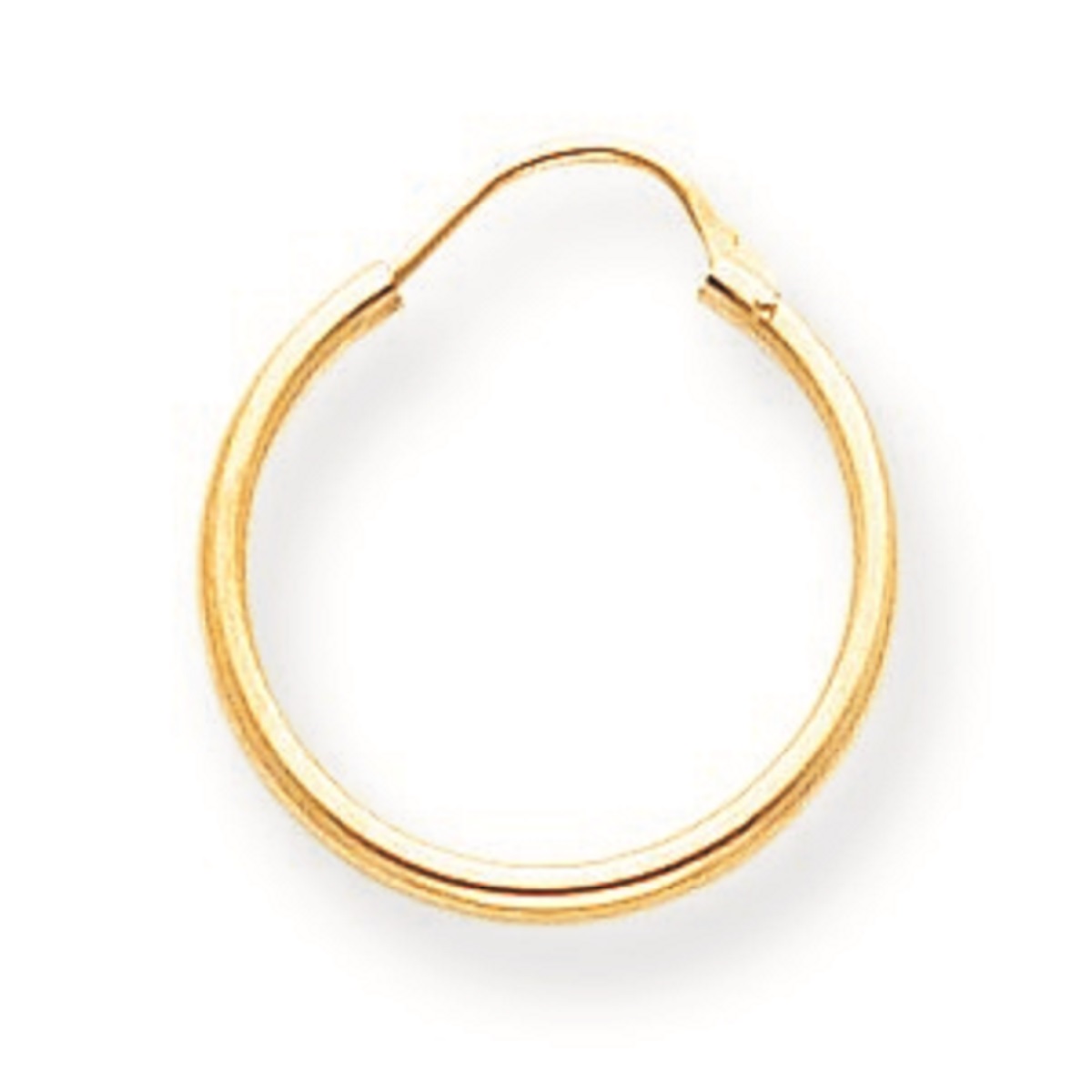 14k Yellow Gold Polished Hoop Earrings - Measures 15x15mm