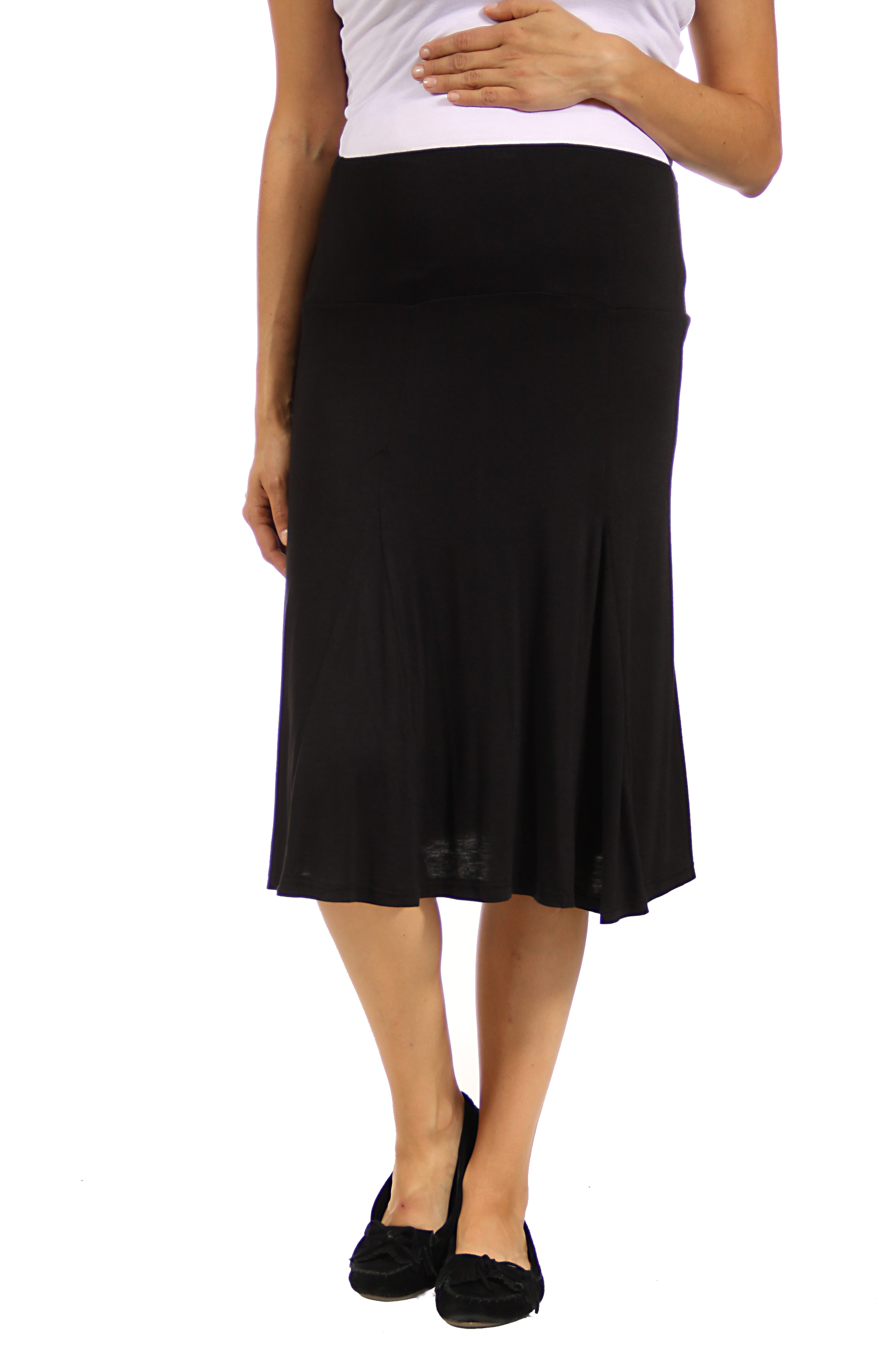 24/7 Comfort Apparel Women's Maternity Calf-Length Skirt