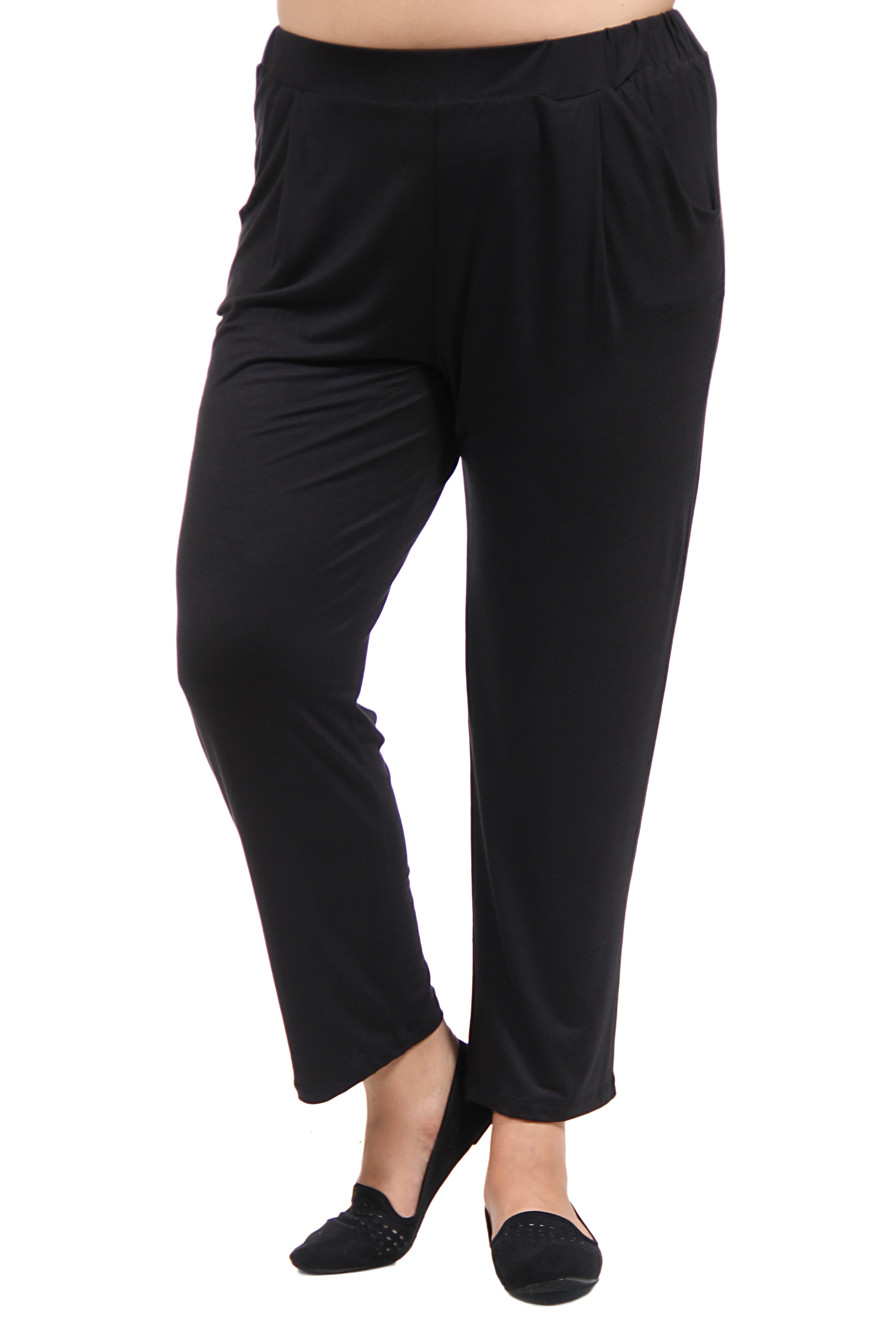 24/7 Comfort Apparel Women's Plus Size 2-Pocket Straight Leg Pant
