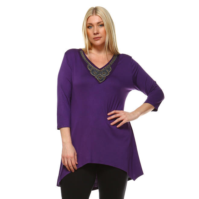 White Mark Plus Size Luna Tunic Top