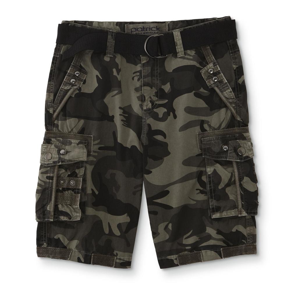 Patrick Boys' Belted Cargo Shorts - Camouflage