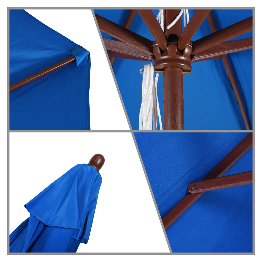Sunline 9' Wood Market Umbrella, Choice of Color