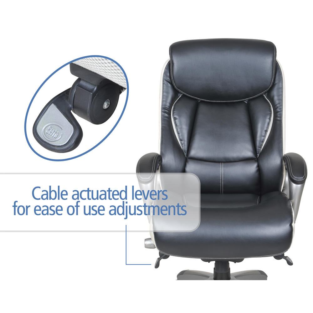 Serta Smart Layers Premium Ultra Executive Chair in Tranquil Black Bonded Leather