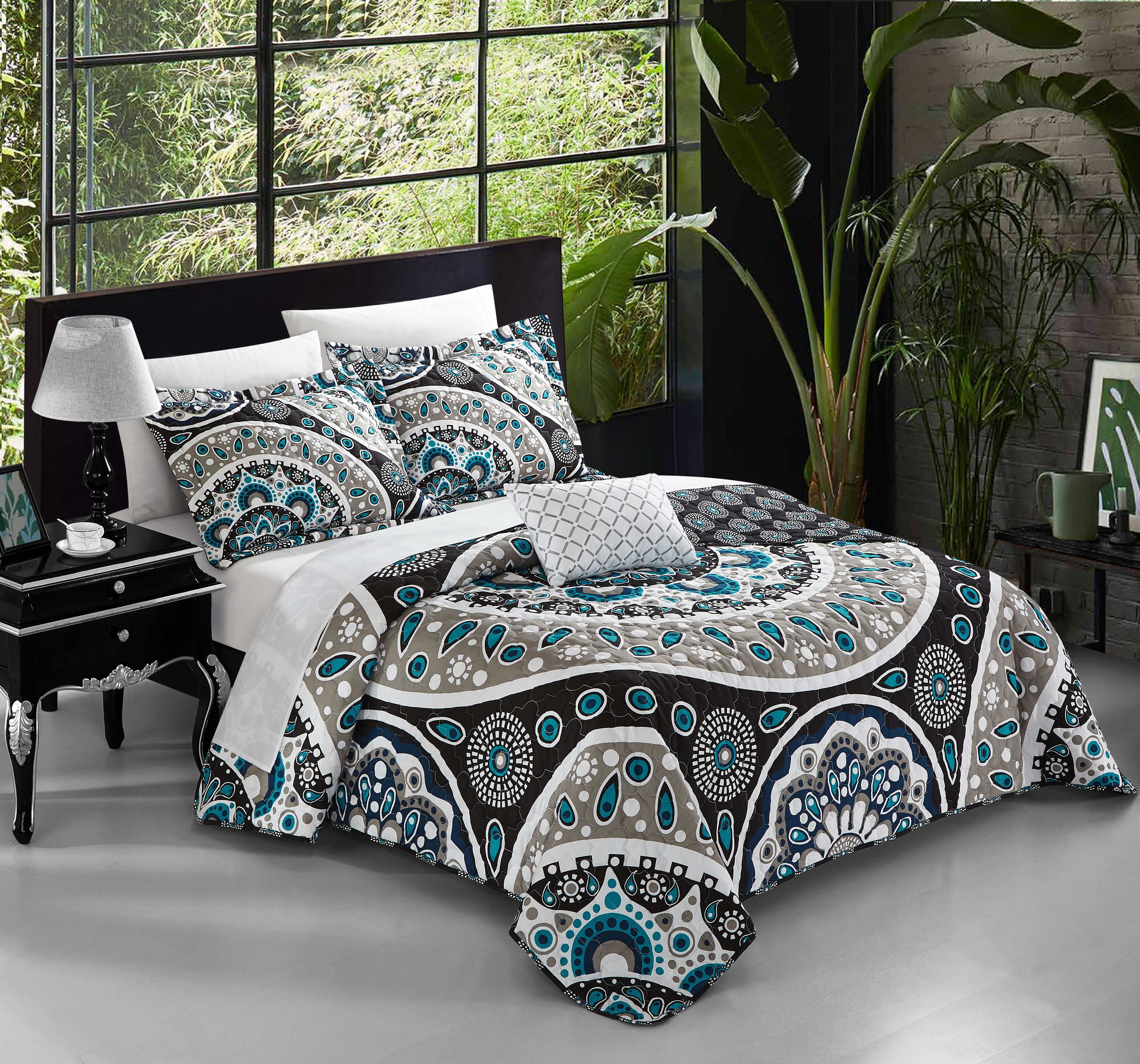 Chic Home Andalusia 4 Piece Reversible Quilt Set