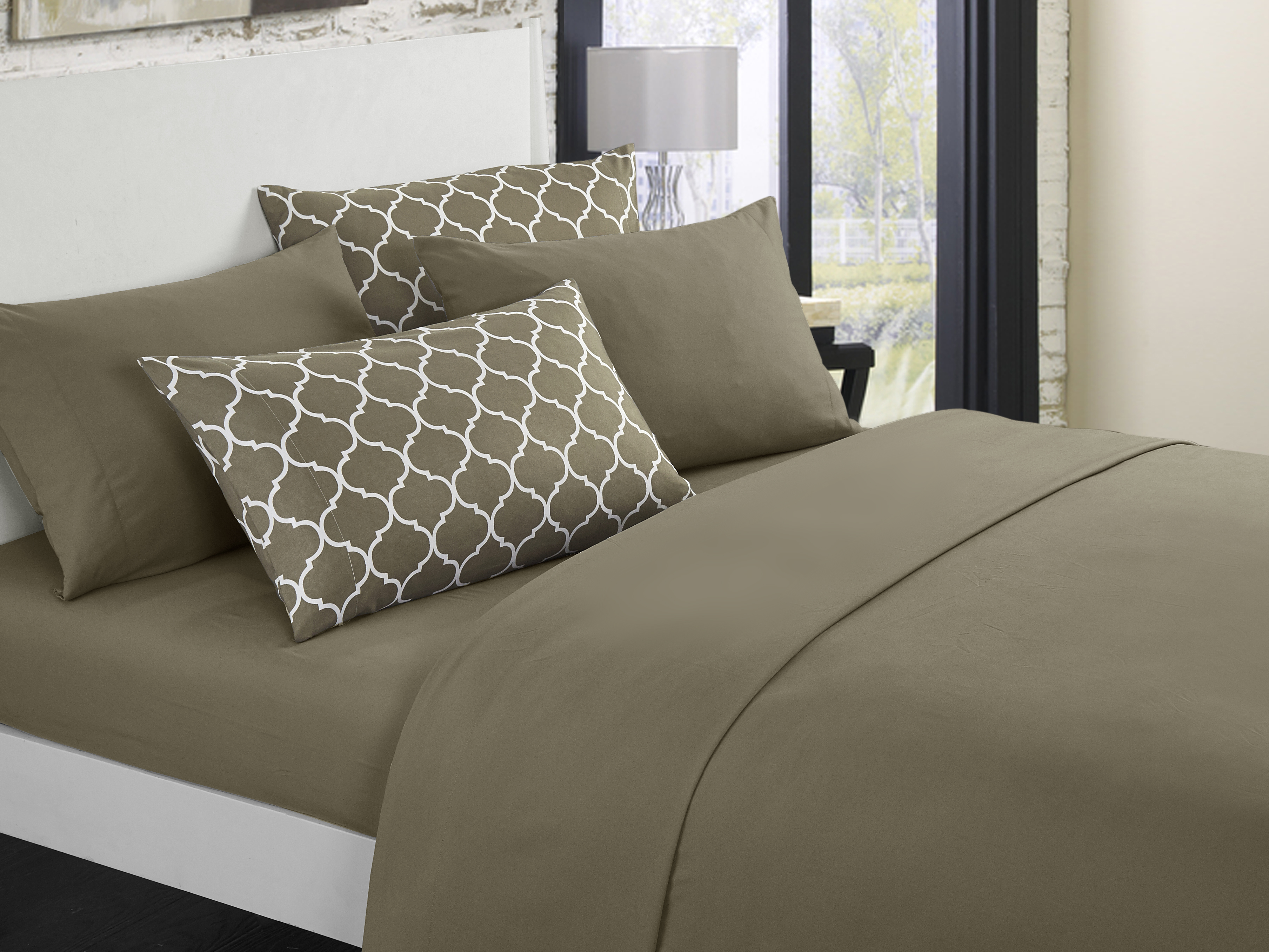 Chic Home Solid Taupe with Tymon Sheet Set