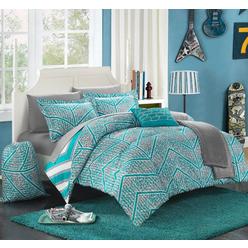 Chic Home Amaretto 8 or 10 Piece Bed in a Bag Comforter Set, Aqua