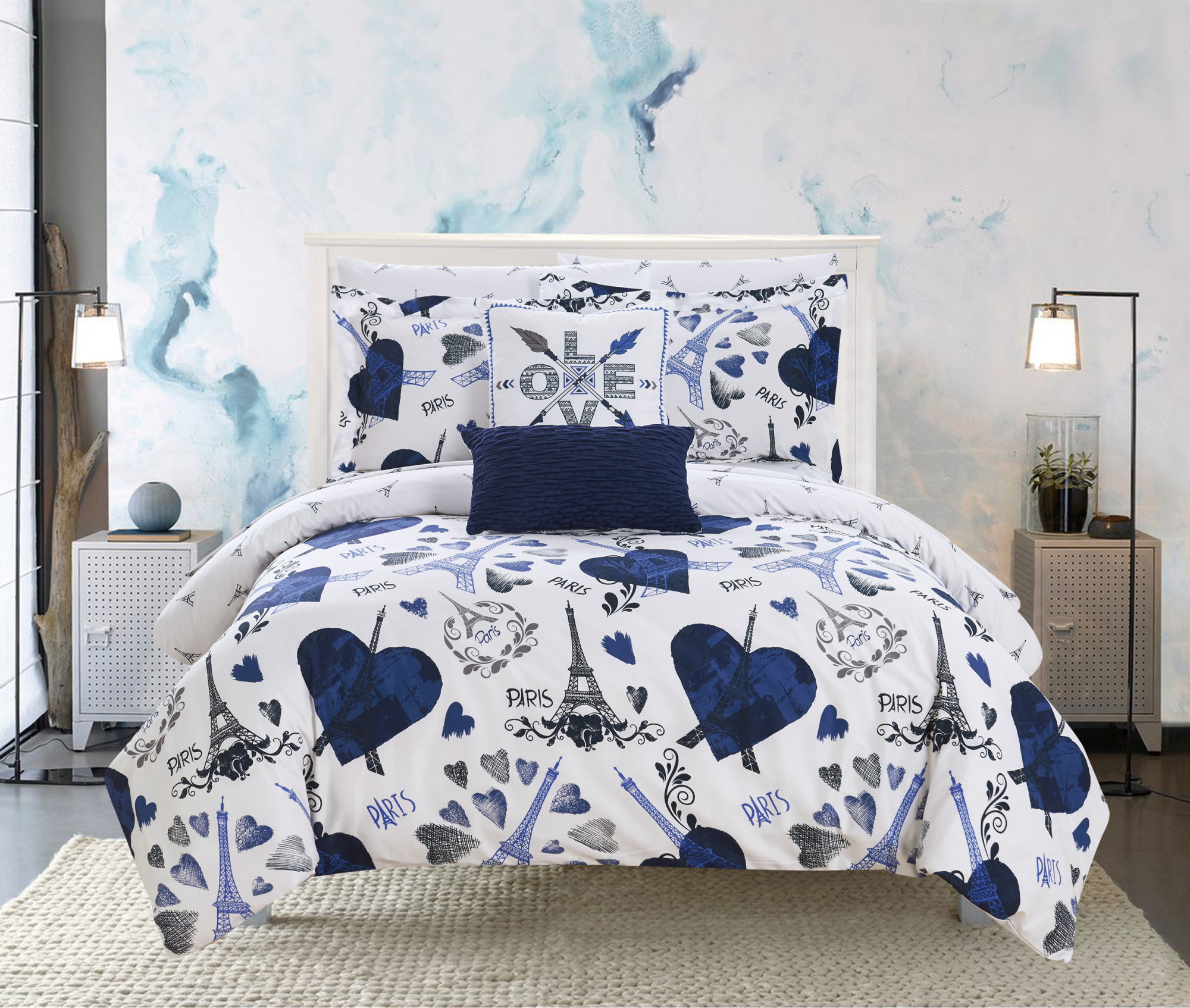 Chic Home Marais 7 or 9 Piece Reversible Bed in a Bag Comforter Set