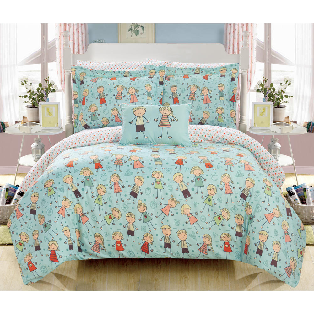 Chic Home Dumbo 6 or 8 Piece Reversible Bed in a Bag Comforter Set