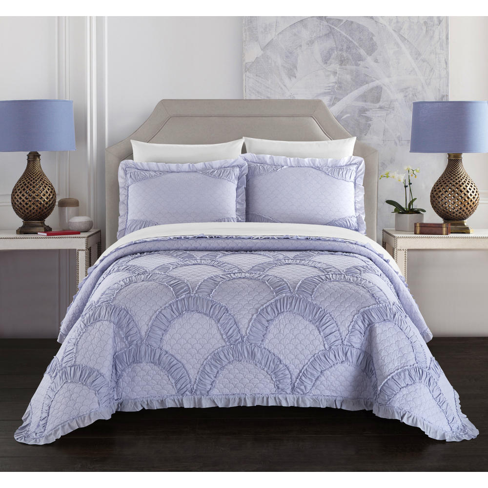 Chic Home Lesley 1 Piece Twin Quilt, Lavender