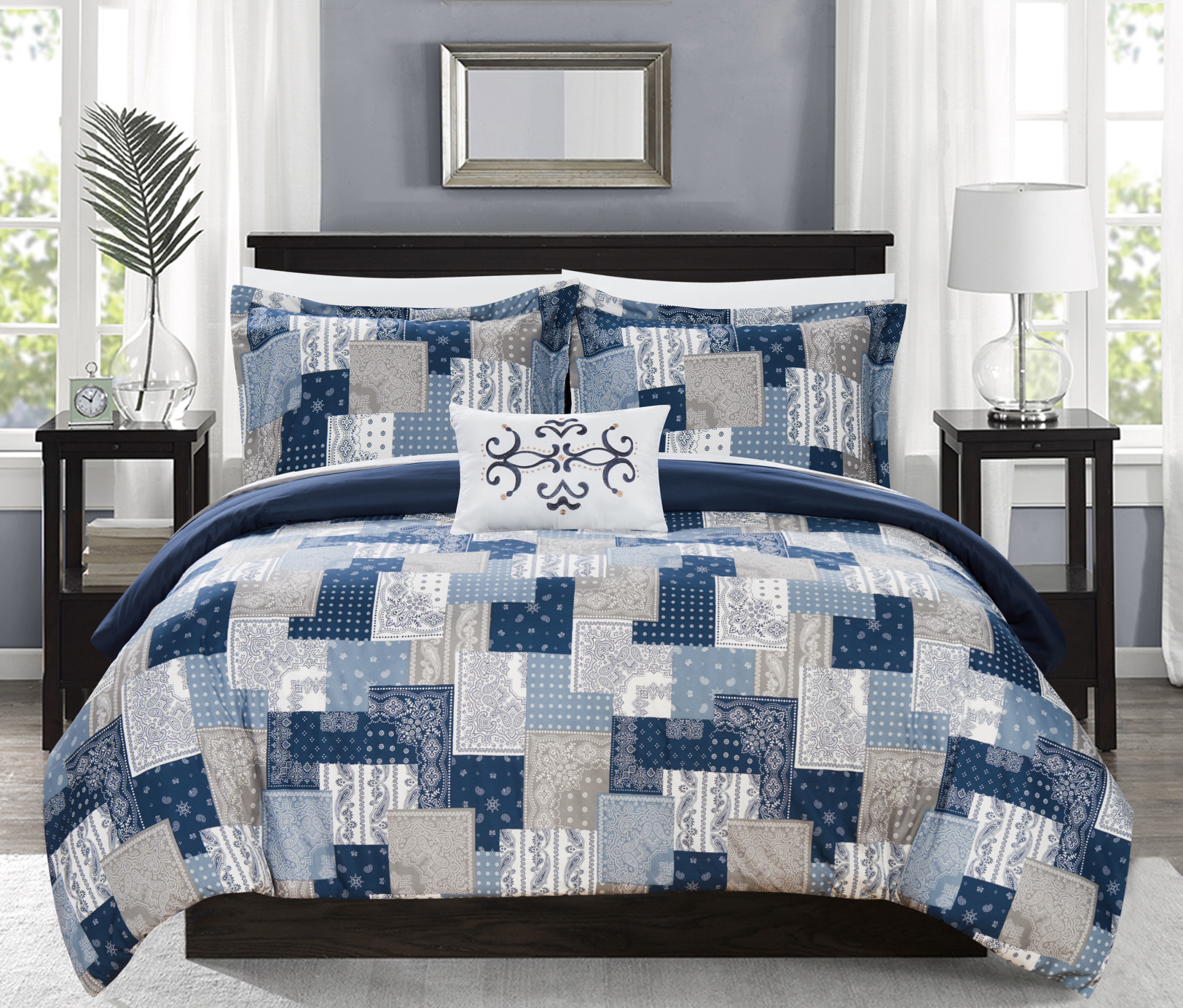 Chic Home Tethys 3 or 4 Piece Reversible Duvet Cover Set