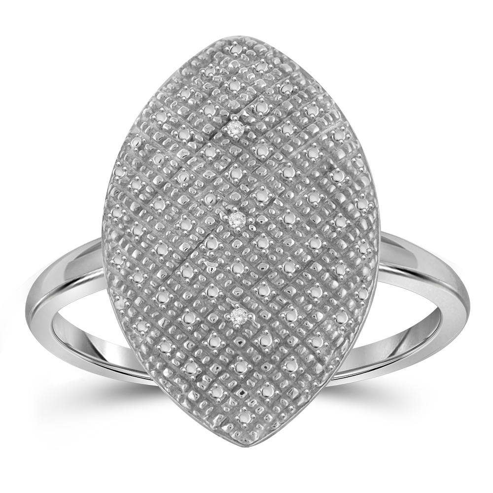 JewelonFire White Diamond Accent Sterling Silver Marquise Shape Ring
