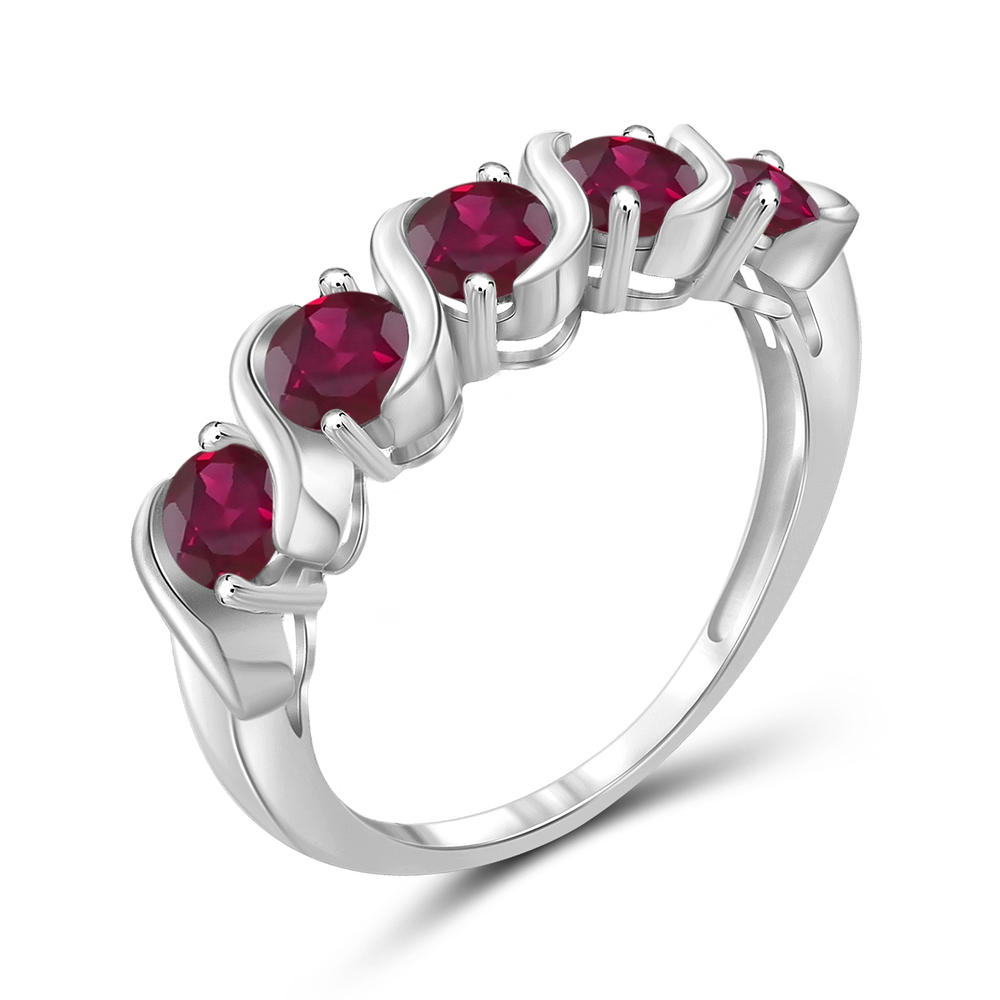 JewelonFire 1 1/2 Carat T.G.W. Ruby Sterling Silver Ring