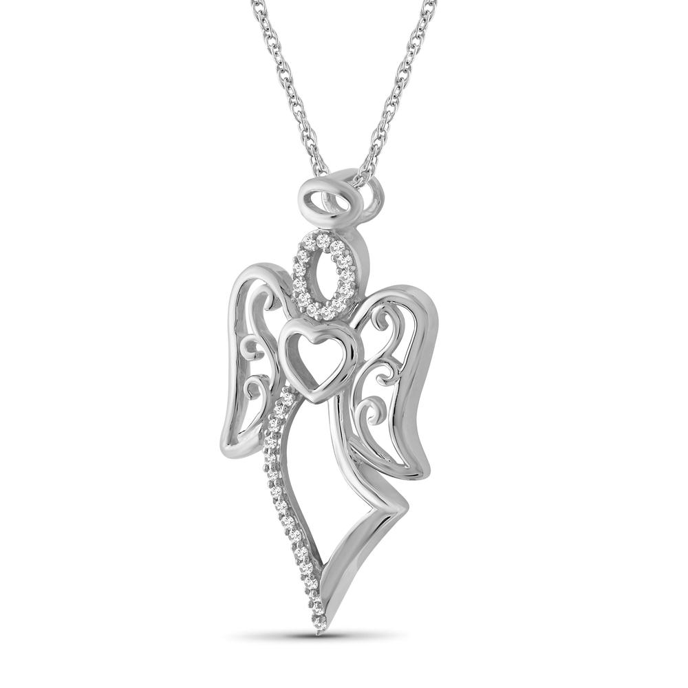 1/5 Carat T.W. White Diamond Sterling Silver Angel Pendant