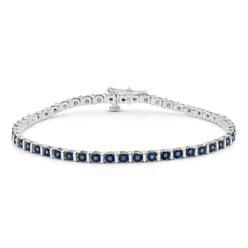 JewelonFIre 1/2 Carat T.W. Blue Diamond Sterling Silver Tennis Bracelet