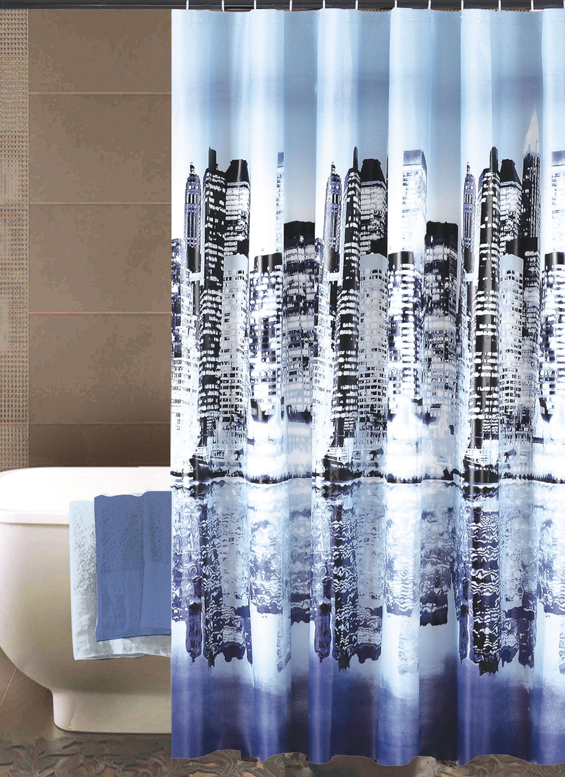 Essential Home Peva Shower Curtain Cityscape Shop Your Way Online