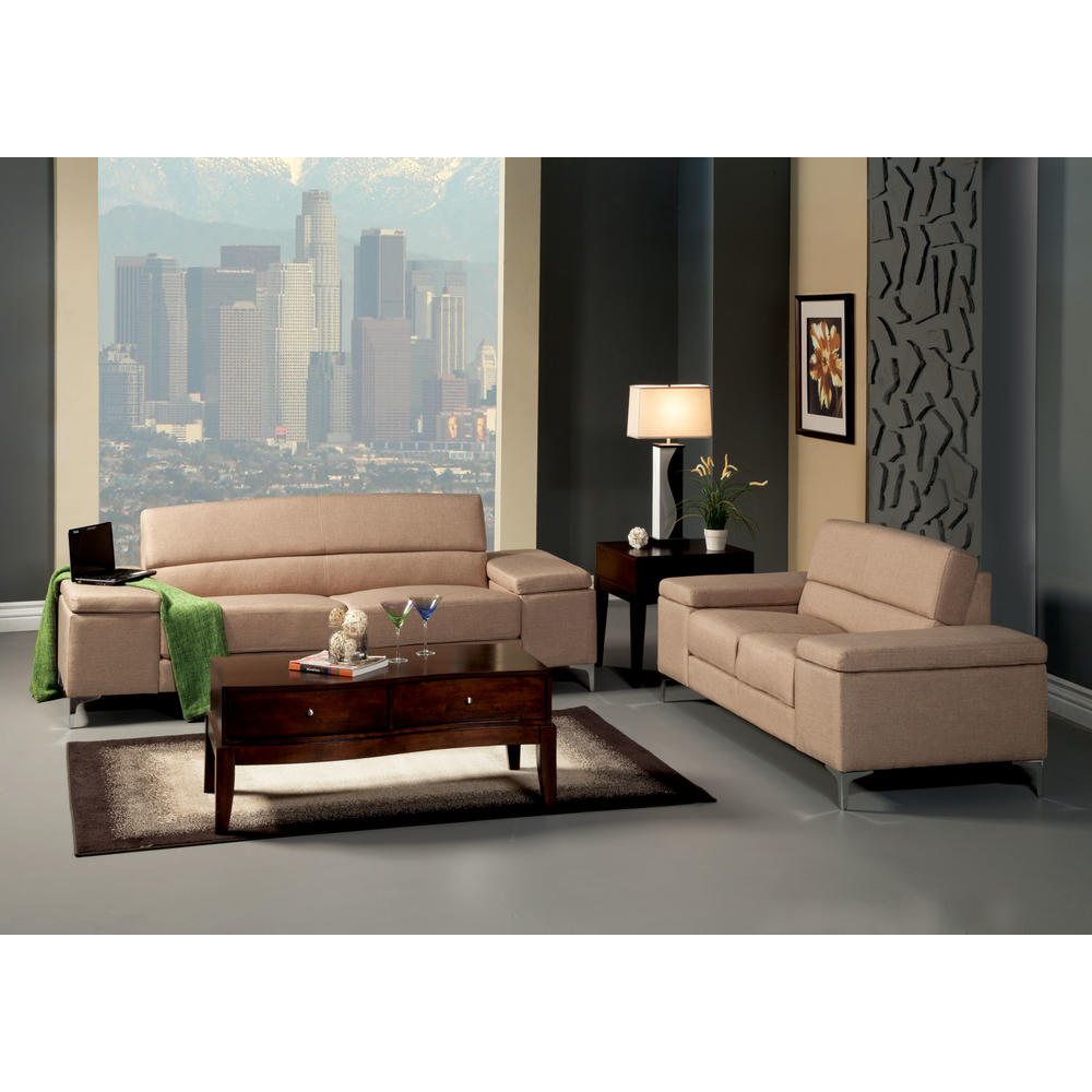 Furniture of America Kaweji Modern Linen Upholstered Sofa