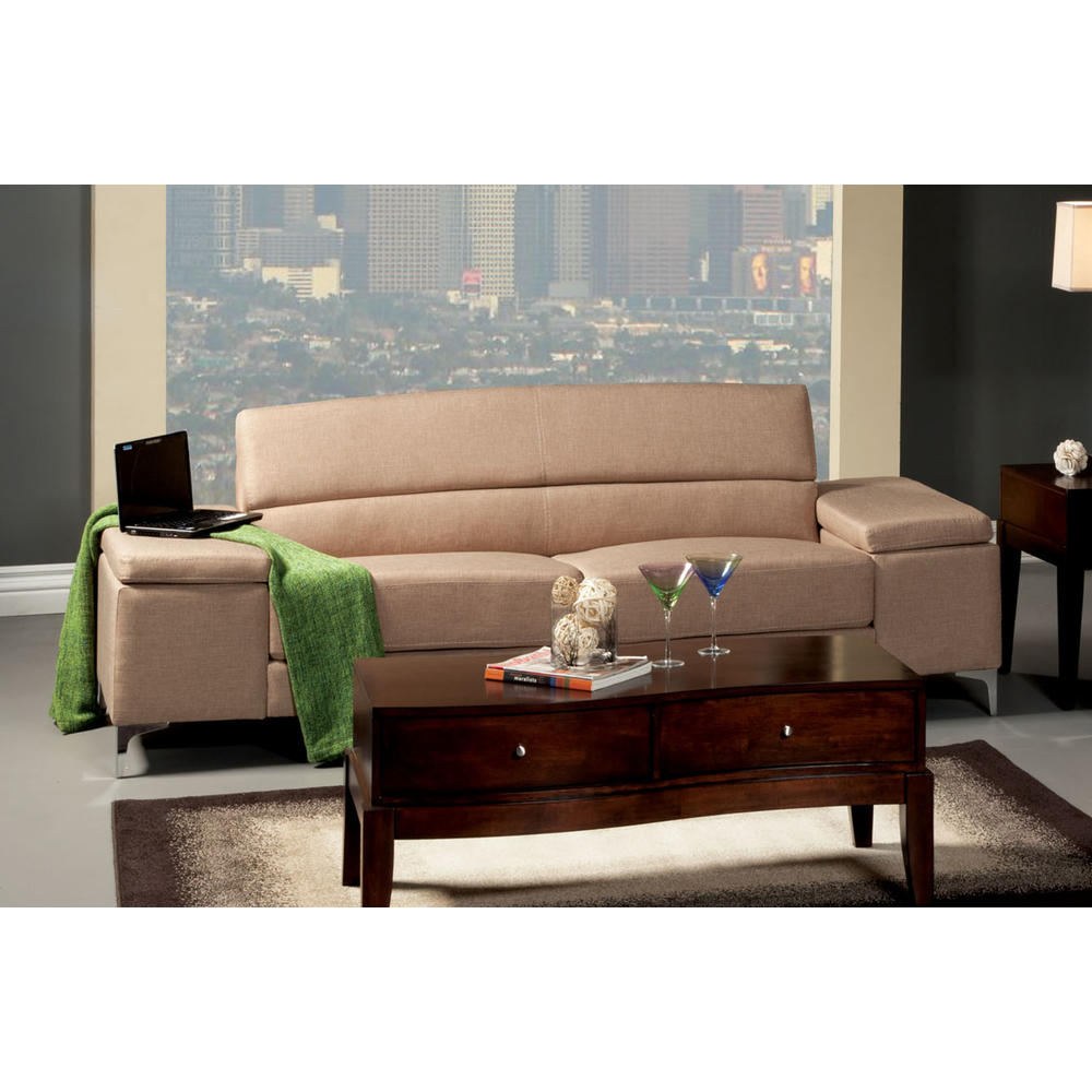 Furniture of America Kaweji Modern Linen Upholstered Sofa
