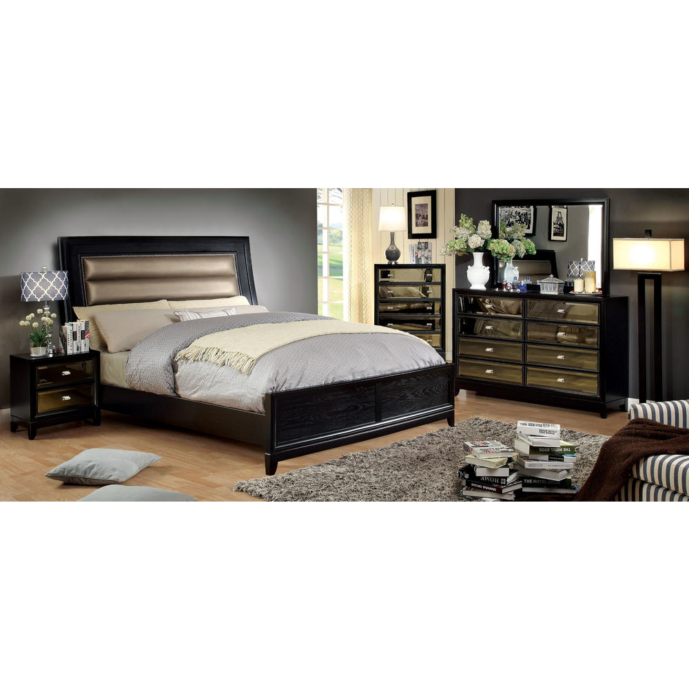 Furniture of America Black Dorian Platform Bed - Queen Size