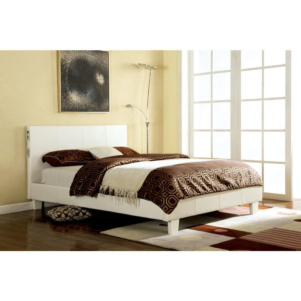 Furniture of America Cheshire Platform Bed with Bluetooth Speakers