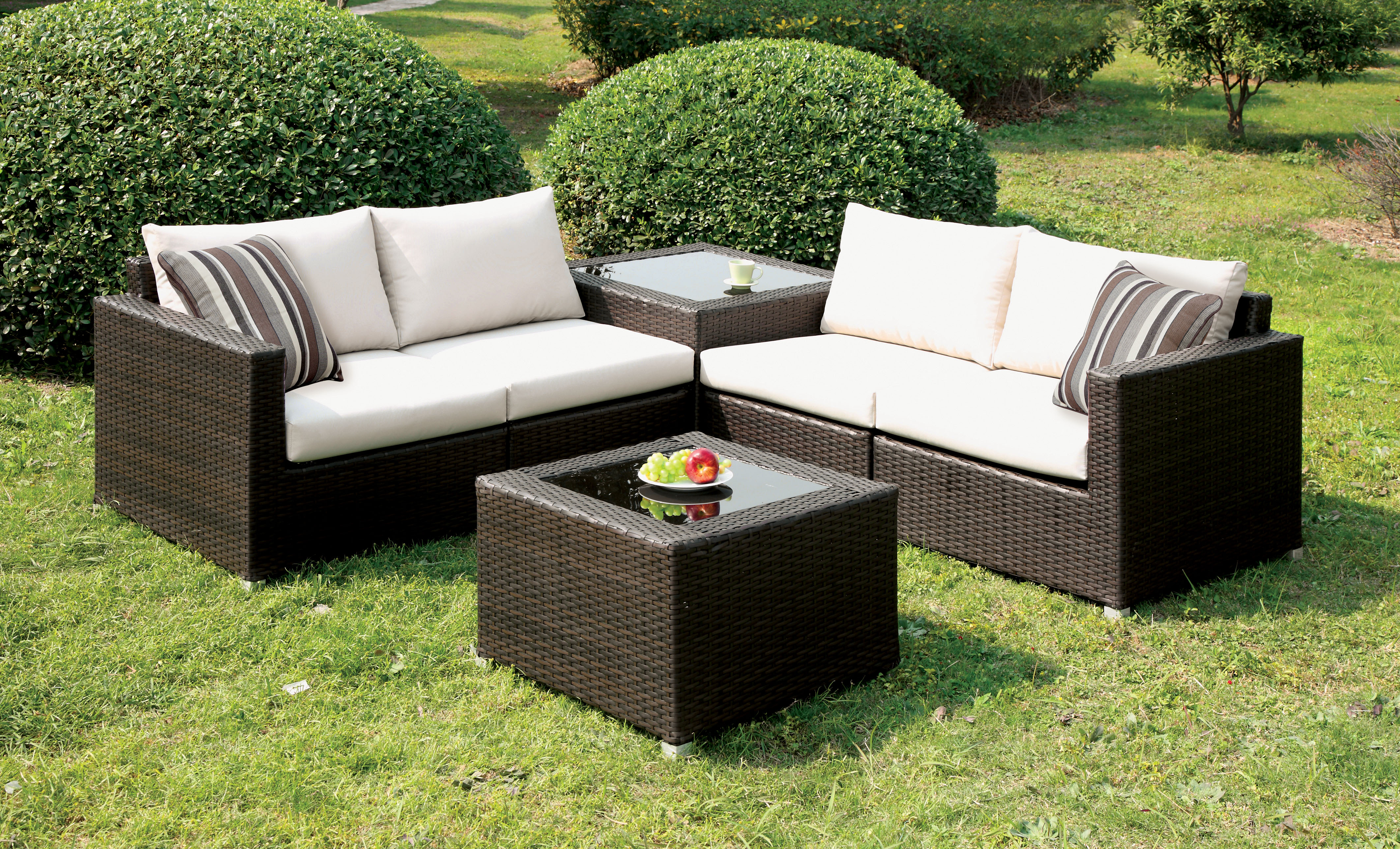 Furniture of America Arbore 4 Piece Patio Sectional Set ... Furniture of America Arbore 4 Piece Patio Sectional Set ... on Casual Living Patio id=25302