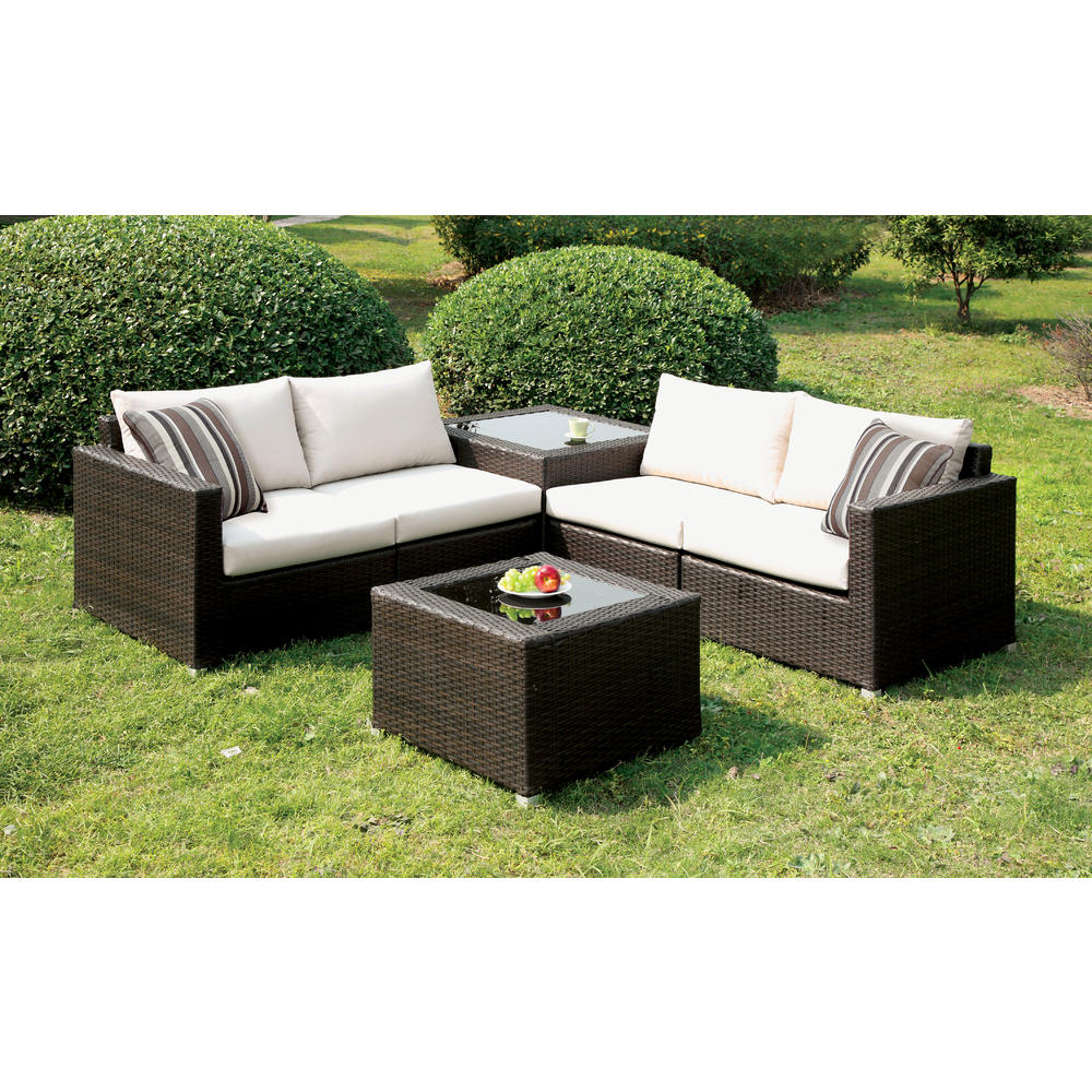Furniture of America Arbore 4 Piece Patio Sectional Set