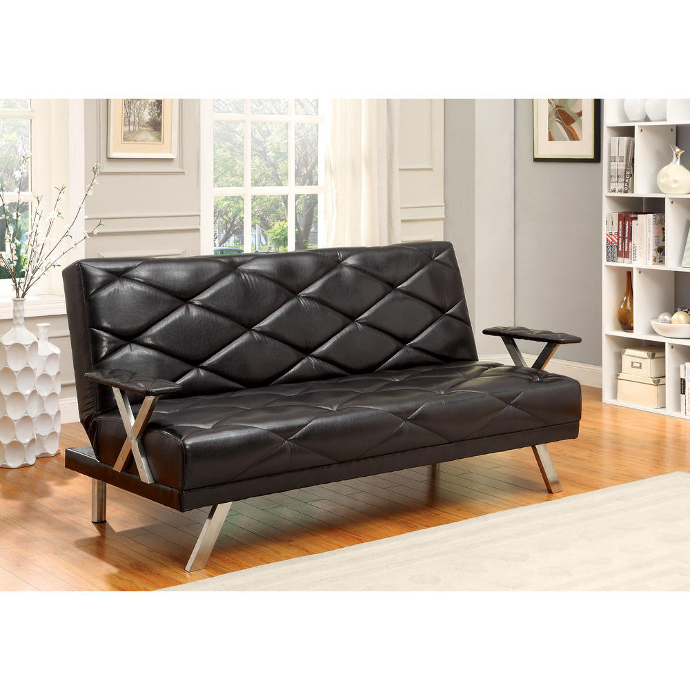 Furniture of America Brenda Leatherette Futon Sofa