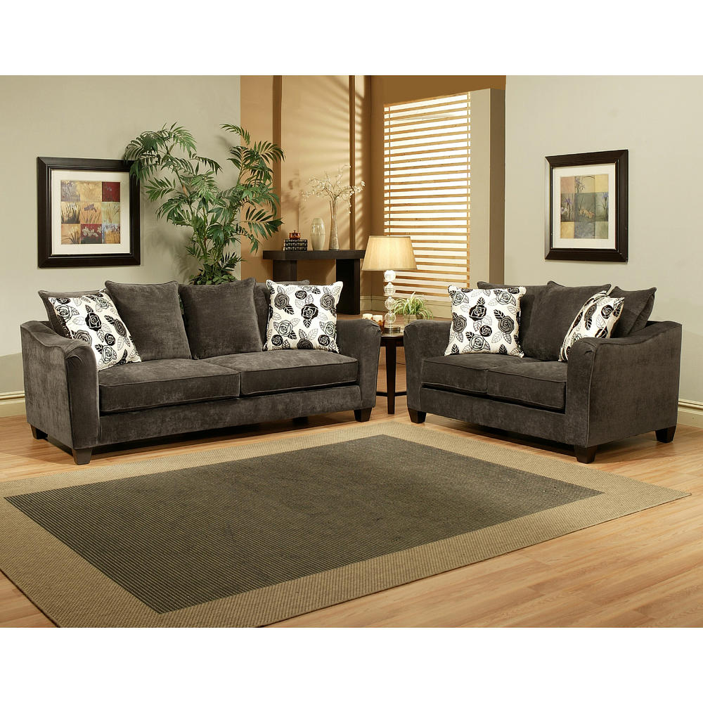 Furniture of America Kyota Gray Upholstered Loveseat