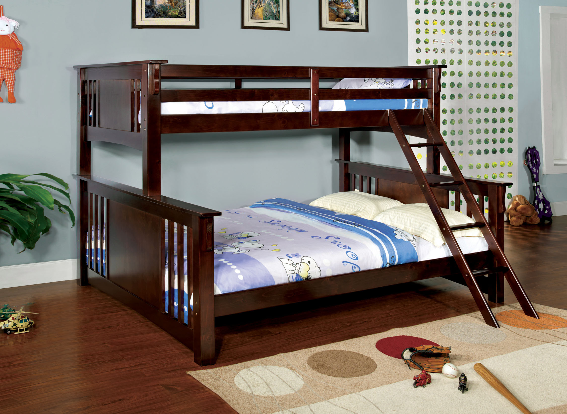 Furniture of America Dara Twin XL over Queen Bunk Bed