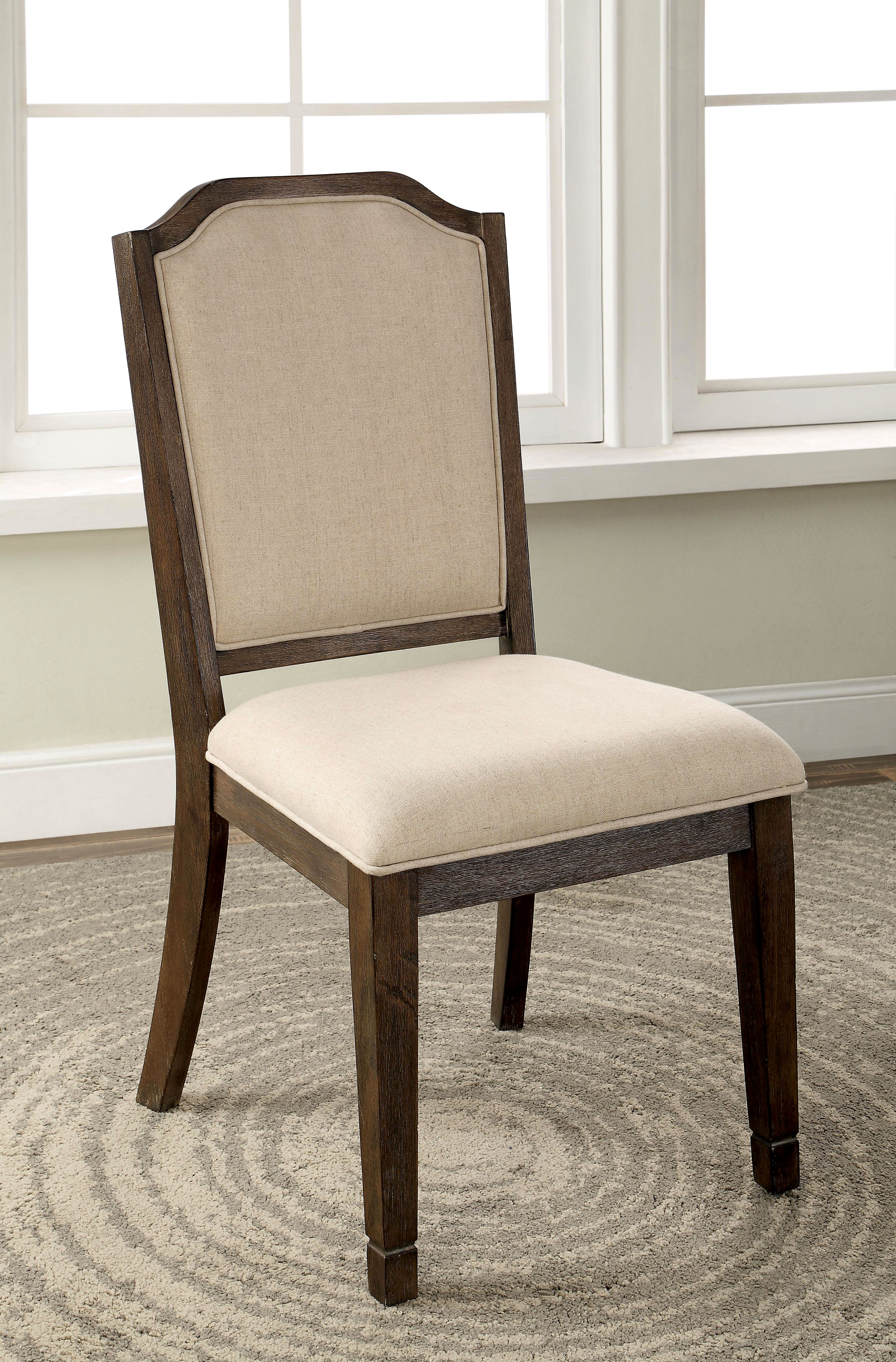 Furniture of America Camilla Upholstered Wood Frame Chair (Set of 2), Brown-SJEG-5315TD Furniture of America Camilla Upholstered Wood Frame Chair (Set of 2), Brown-SJEG-5315TD