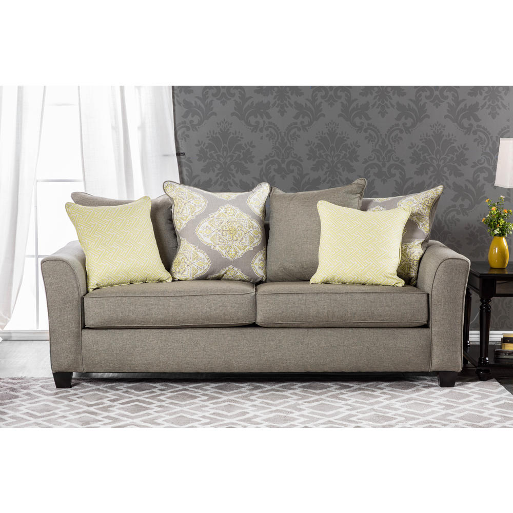 Furniture of America Parkers Gray Fabric Sofa