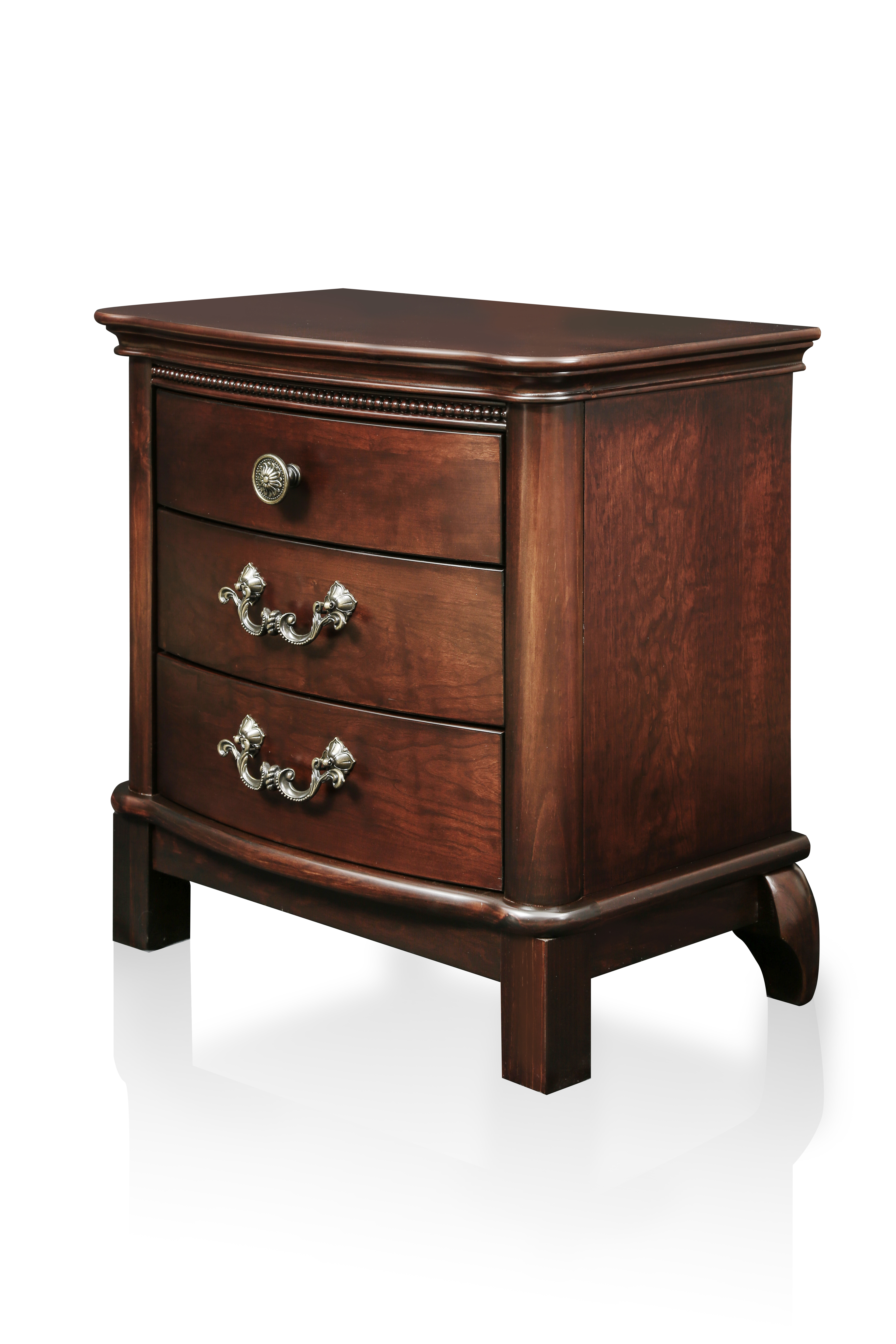 Furniture of America Rethen Cherry 3-Drawer Nightstand