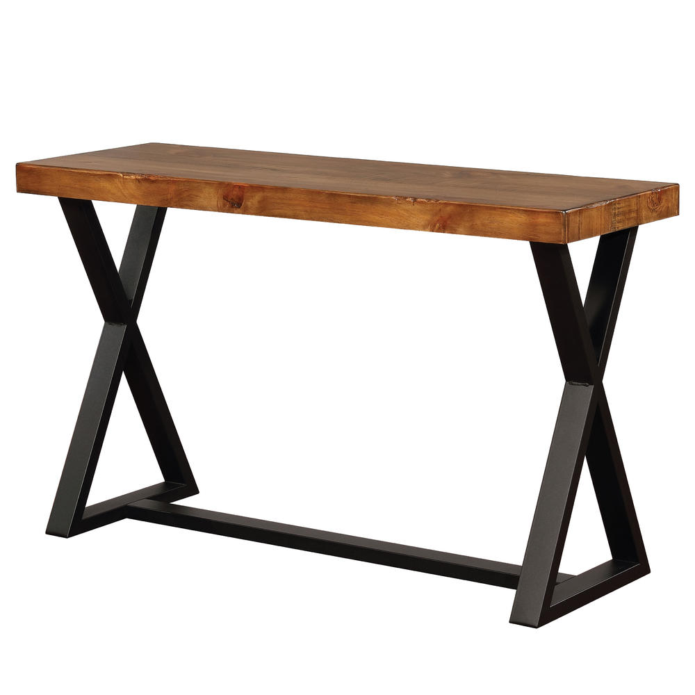 Furniture of America Darrell Transitional Oak Wood Sofa Table