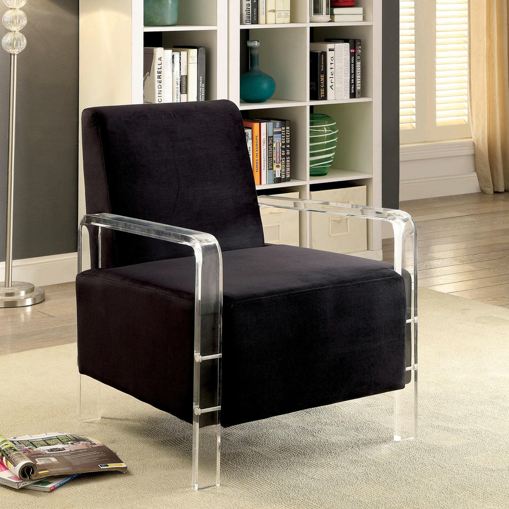 Furniture of America Nadia Contemporary Flannelette Accent Chair
