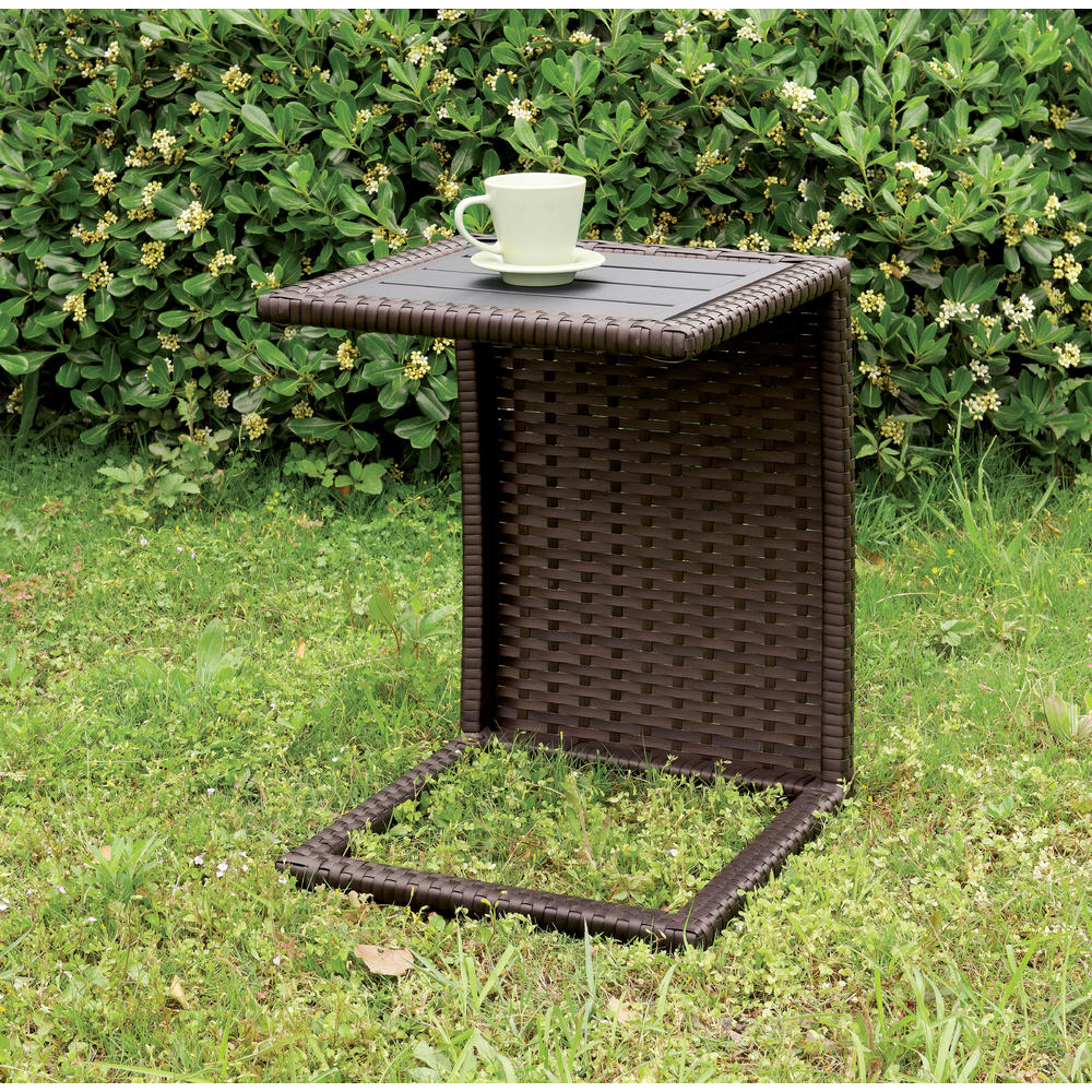 Furniture of America Fynn Brown Outdoor Side Table (Set of 2)