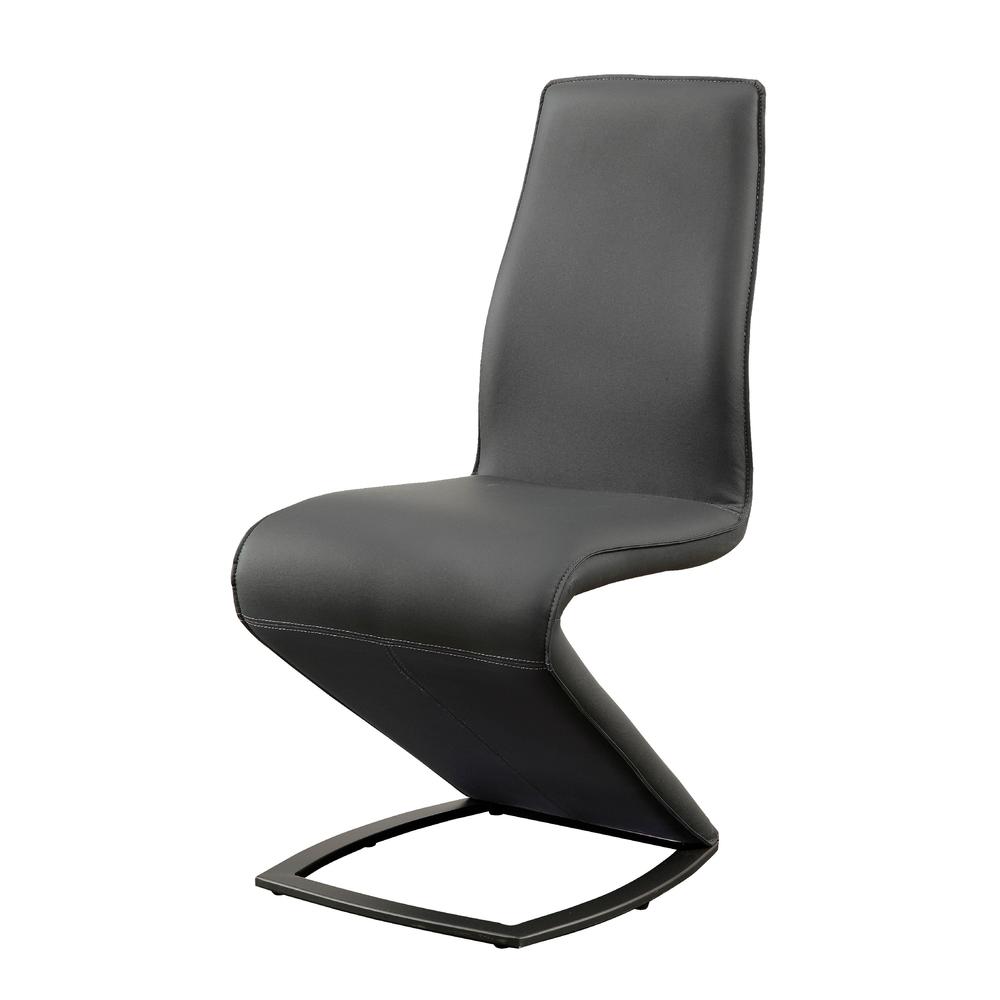 Furniture of America Nikki Modern Dark Grey Leatherette Dining Chair