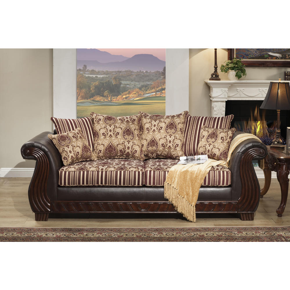 Furniture of America Elainor Wine Sofa