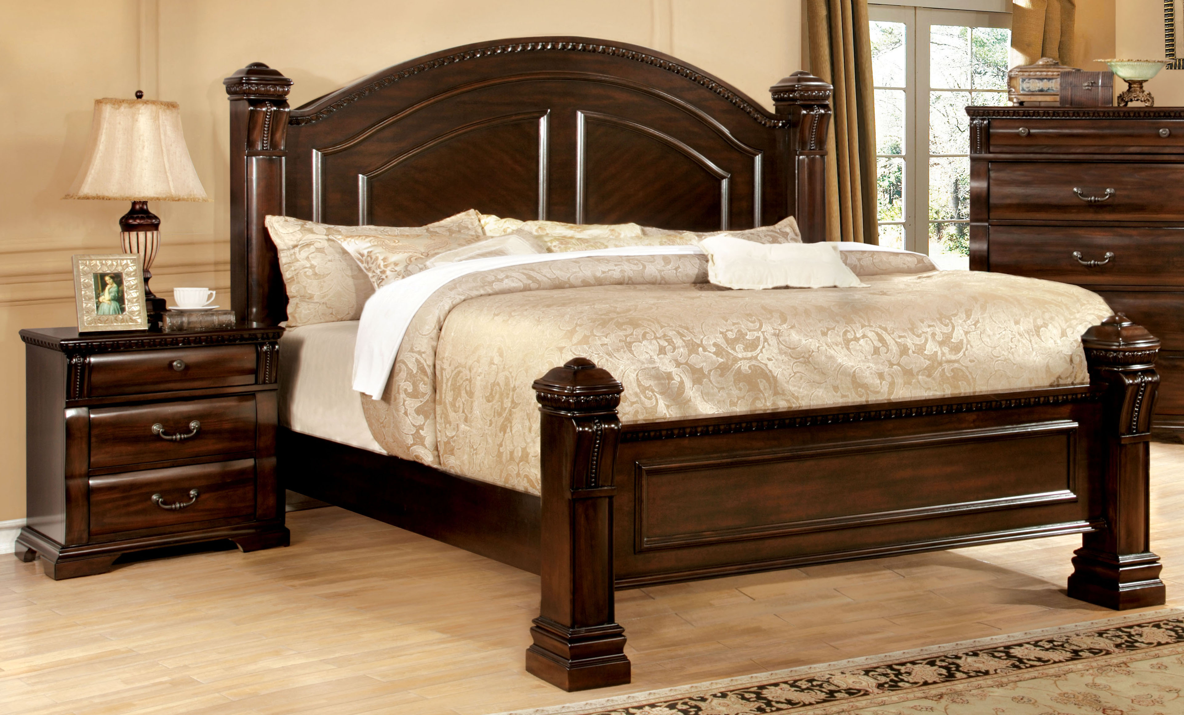 Furniture of America Cherry Leina Poster Bed