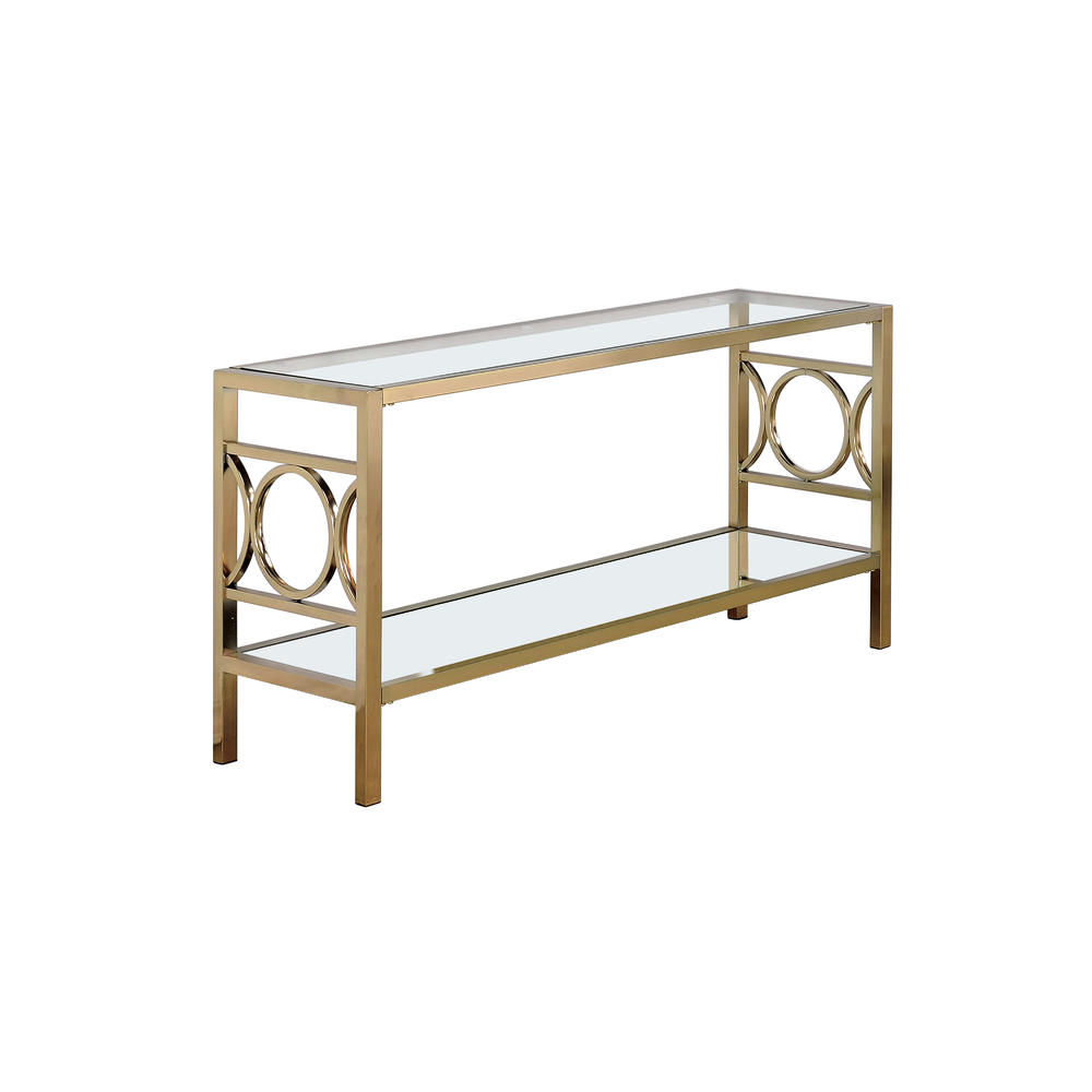 Furniture of America Orttencia Champagne O-Ring Frame Side Table