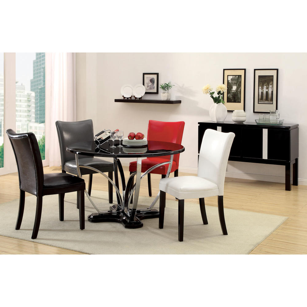 Furniture of America Gloriste Black Gloss Round Dining Table