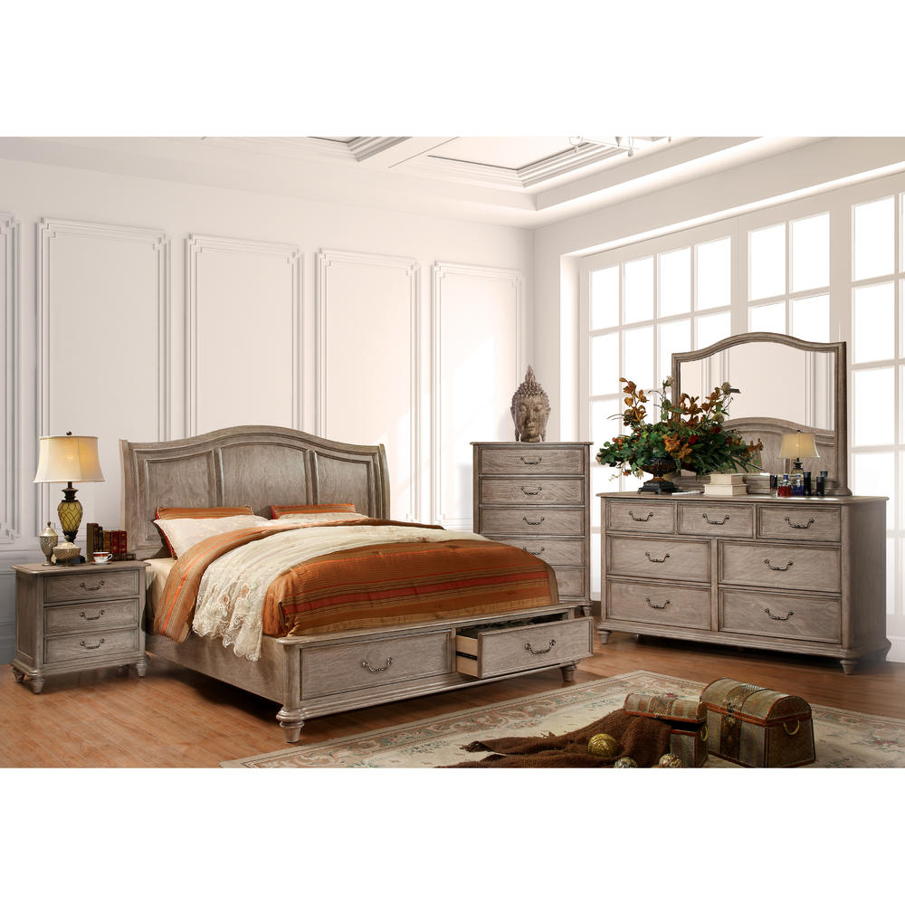 Furniture of America Rustic Gray Parma Platform Storage Bed