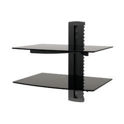 ProMounts Tempered Glass Floating Double Wall Mounted Shelf, Holds Up to 35 lbs