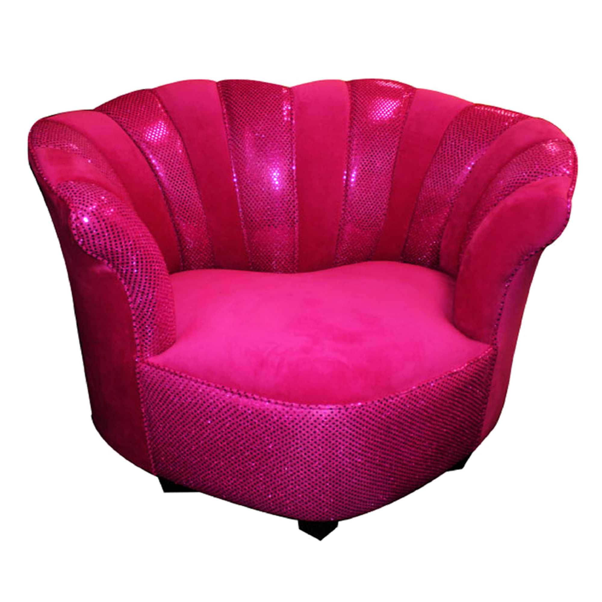 Komfy Kings Tween Sweetheart Chair Hot Pink Velvet and