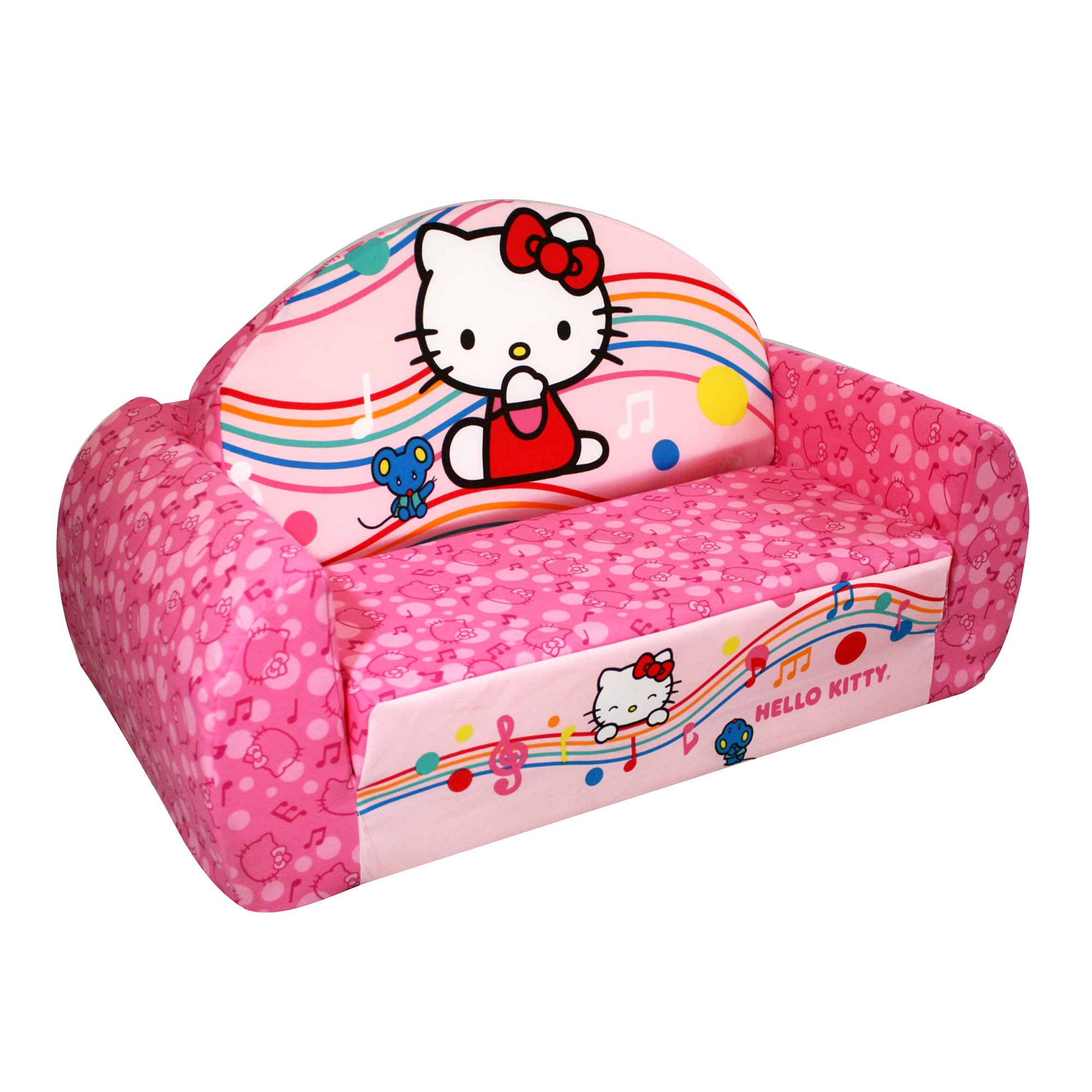 Sanrio Toddler Hello Kitty Music Notes Flip Sofa Multicolor Polyester Sanrio Toddler Hello Kitty Music Notes Flip Sofa Multicolor Polyester