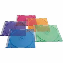 Verbatim Slim Cases CD Case Book Fold Plastic Blue  Green  Yellow  Purple  Pink CD Case 94178