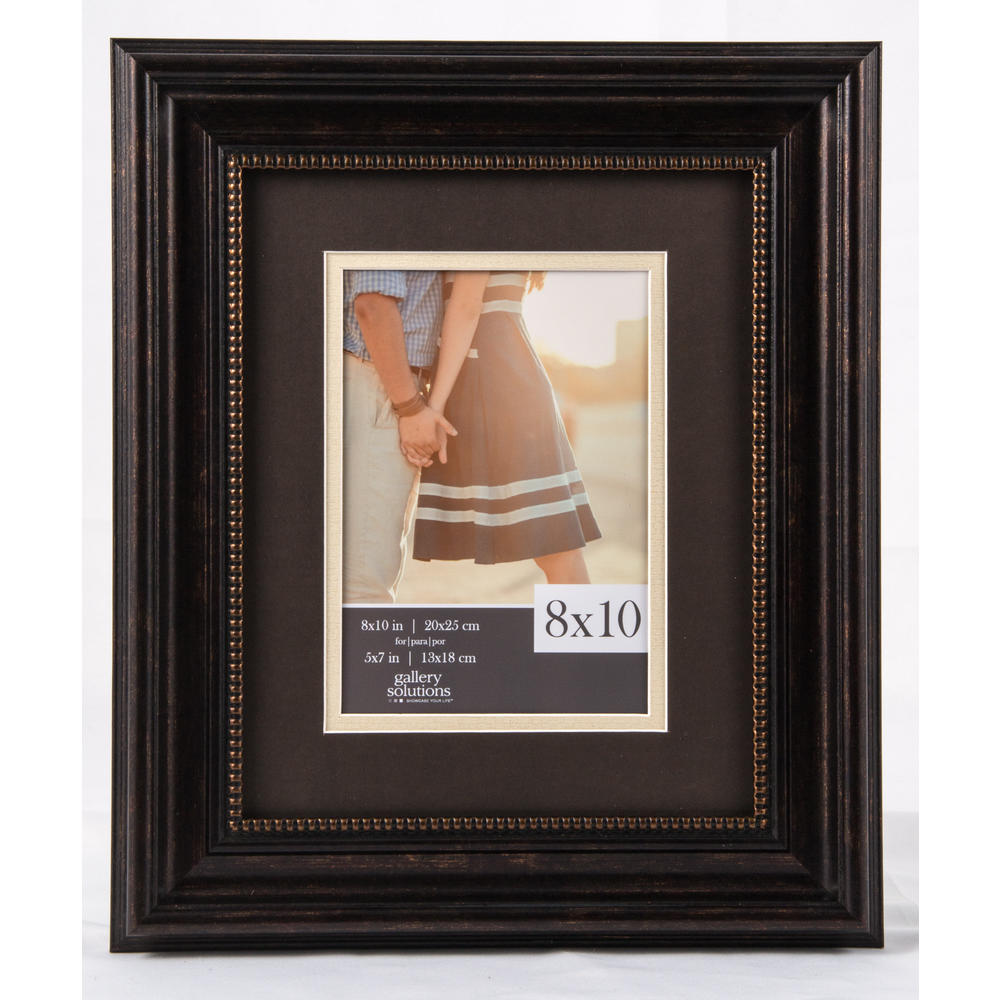 Gallery Solutions 8X10 DISTRESSED BRONZE WITH BEAD FRAME, MATTED TO 5X7