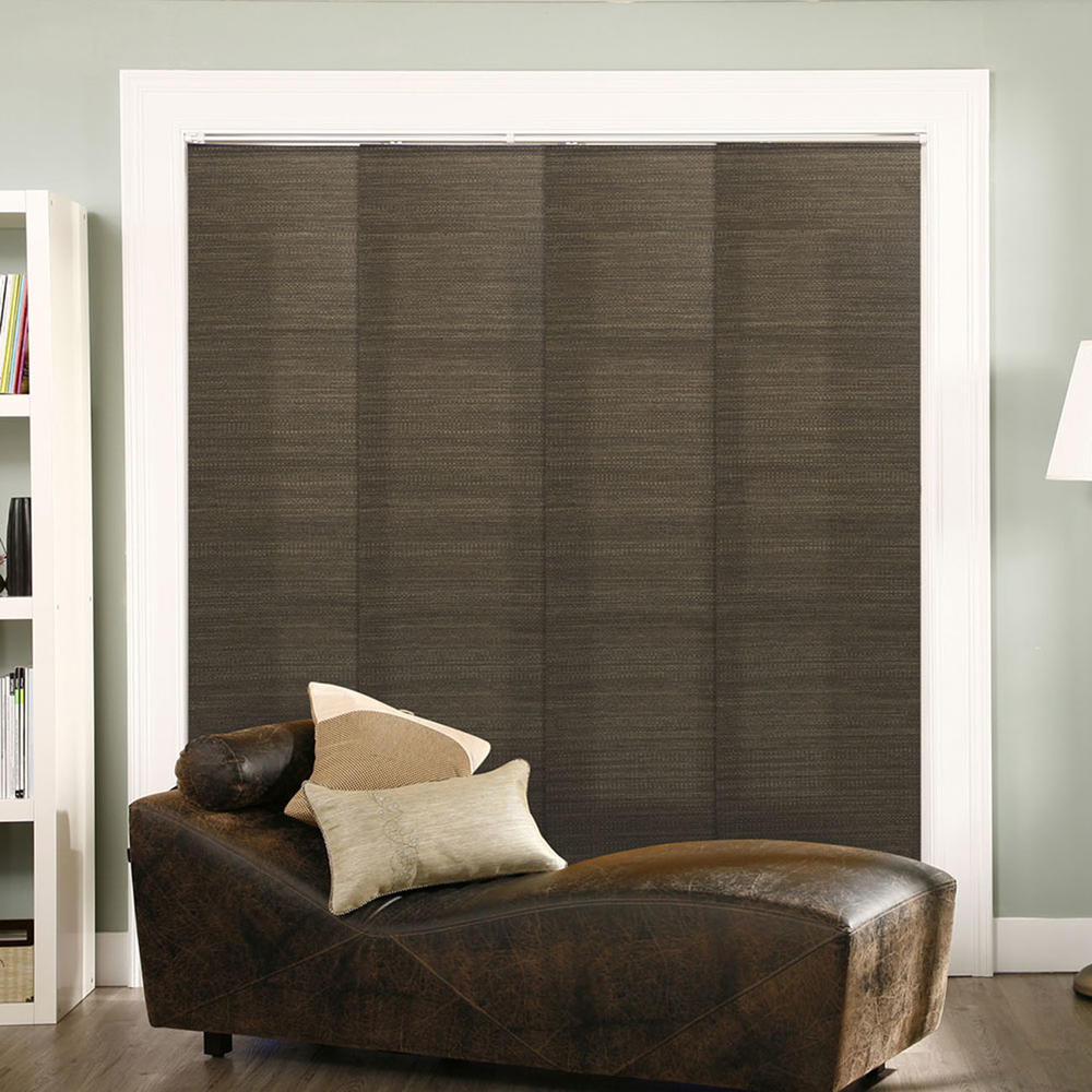 Chicology Adjustable Sliding Panels / Cut to Length, Curtain Drape Vertical Blind, Natural Woven, Privacy