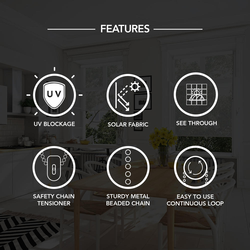 Chicology Continuous Loop Beaded Chain Roller Shades / Window Blind