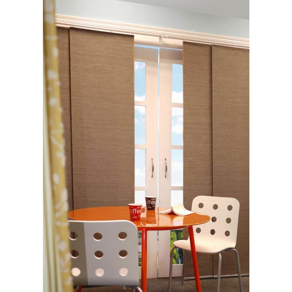 Chicology Adjustable Sliding Panel, Cordless Shade, Double Rail Track, Privacy Fabric, 80" x 96", French