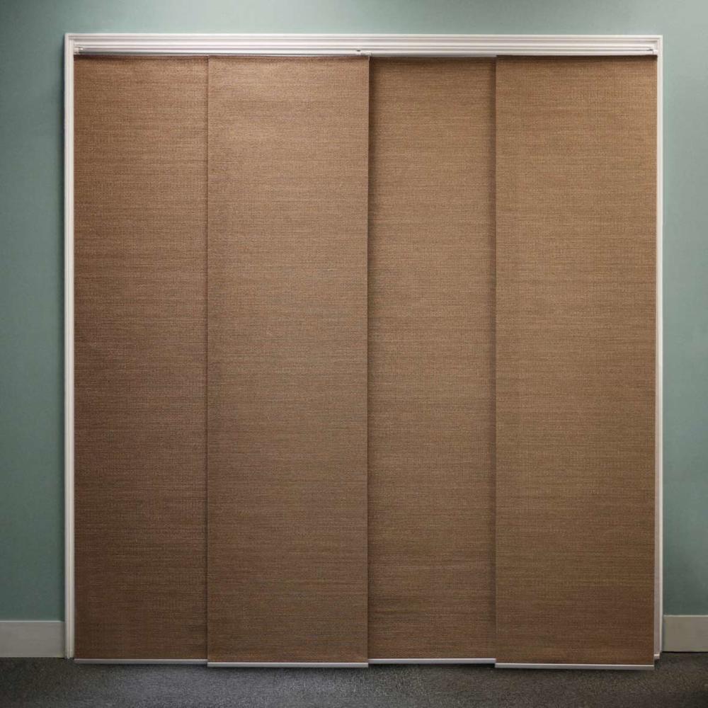 Chicology Adjustable Sliding Panel, Cordless Shade, Double Rail Track, Privacy Fabric, 80" x 96", French