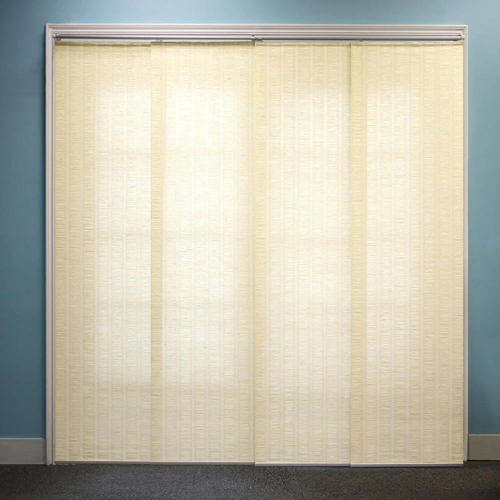 Chicology Adjustable Sliding Panels / Cut to Length, Curtain Drape Vertical Blind, Natural Woven, Privacy - Provence Maple